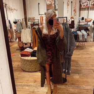 Free people hooded green sweater